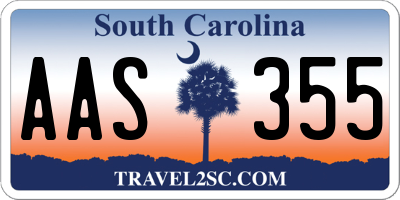 SC license plate AAS355