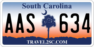 SC license plate AAS634