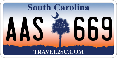 SC license plate AAS669