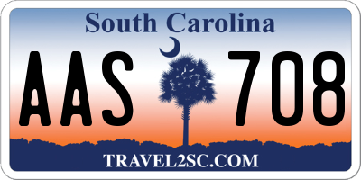 SC license plate AAS708