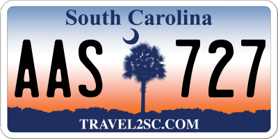 SC license plate AAS727