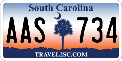 SC license plate AAS734