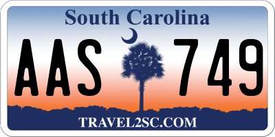 SC license plate AAS749