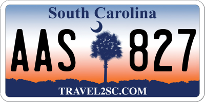 SC license plate AAS827