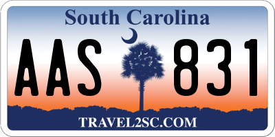 SC license plate AAS831