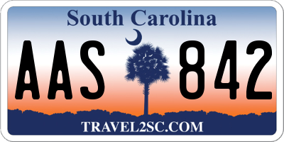 SC license plate AAS842