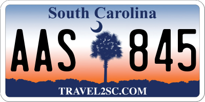 SC license plate AAS845