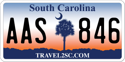 SC license plate AAS846