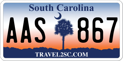 SC license plate AAS867