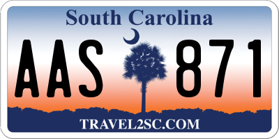 SC license plate AAS871