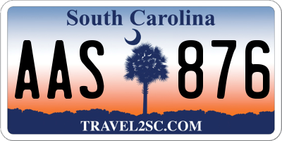 SC license plate AAS876