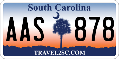 SC license plate AAS878