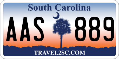 SC license plate AAS889