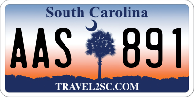 SC license plate AAS891