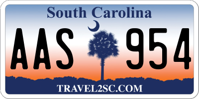 SC license plate AAS954