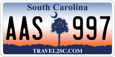 SC license plate AAS997