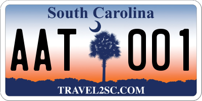 SC license plate AAT001