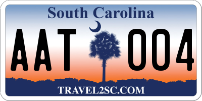 SC license plate AAT004