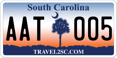 SC license plate AAT005