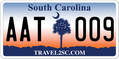 SC license plate AAT009