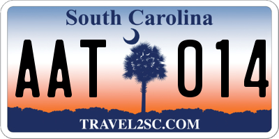 SC license plate AAT014