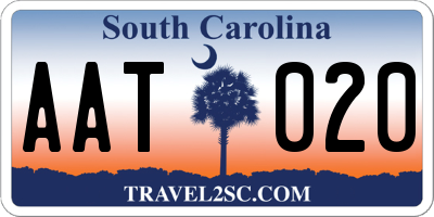 SC license plate AAT020