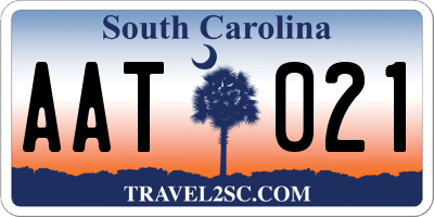 SC license plate AAT021