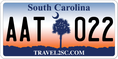 SC license plate AAT022