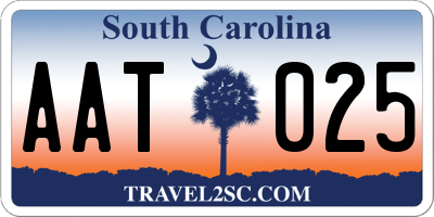 SC license plate AAT025