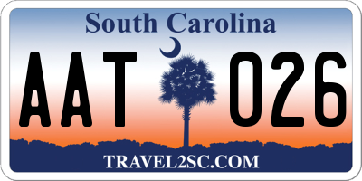 SC license plate AAT026