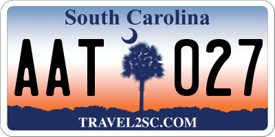 SC license plate AAT027