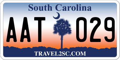 SC license plate AAT029