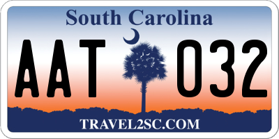 SC license plate AAT032