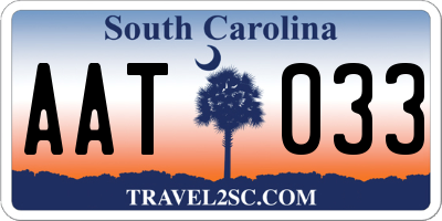 SC license plate AAT033