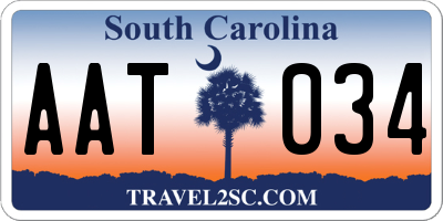 SC license plate AAT034