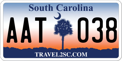 SC license plate AAT038