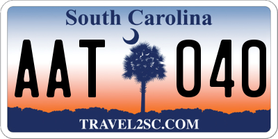 SC license plate AAT040