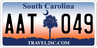 SC license plate AAT049