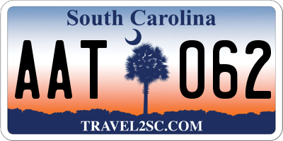 SC license plate AAT062