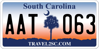 SC license plate AAT063