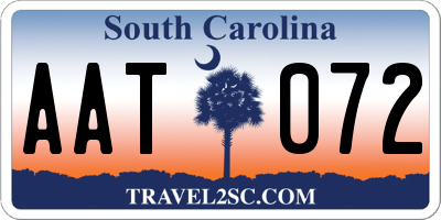 SC license plate AAT072