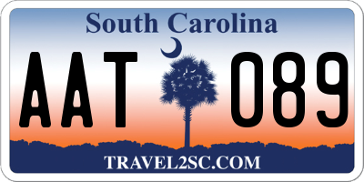 SC license plate AAT089