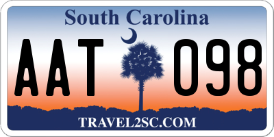 SC license plate AAT098