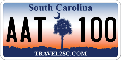 SC license plate AAT100