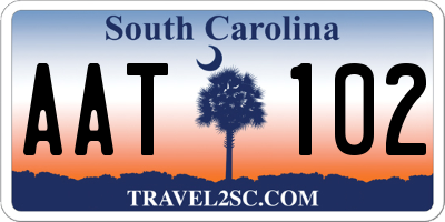 SC license plate AAT102