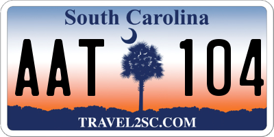 SC license plate AAT104