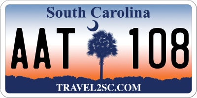SC license plate AAT108