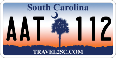 SC license plate AAT112