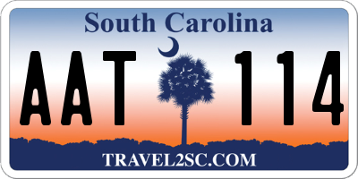 SC license plate AAT114