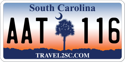 SC license plate AAT116